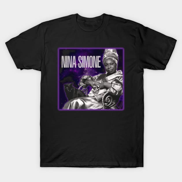 Nina Simone's Jazz Odyssey Visualizing Musical Mastery T-Shirt by Hayes Anita Blanchard